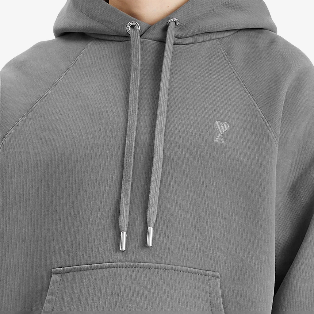 AMI Paris Men's Tonal ADC Hoodie Smoke Grey